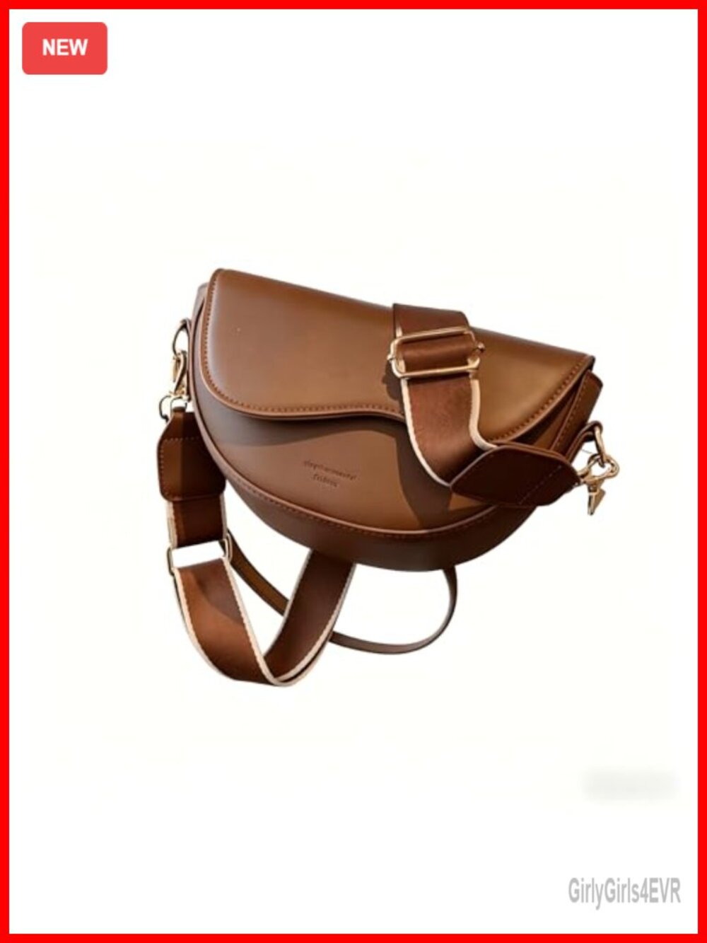Saddle Crossbody Bag Leather Flap Shoulder Purse 2 Adjustable Straps